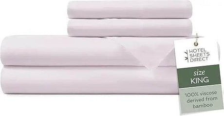 4 Piece Bed Sheet Set King Size, 100% Viscose Derived from Bamboo Sheets Set with 2 Pillowcases, Cooling & Breathable Luxury Be - Omega Lifestyles