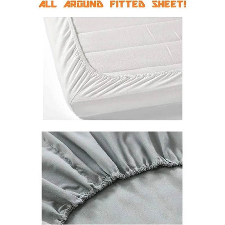 4-Piece Premium Hotel Quality Wrinkle Resistant Coziest Bedding Set All Around Elastic Fitted Sheet Deep Pocket up to 16inch - Sleep Galleria