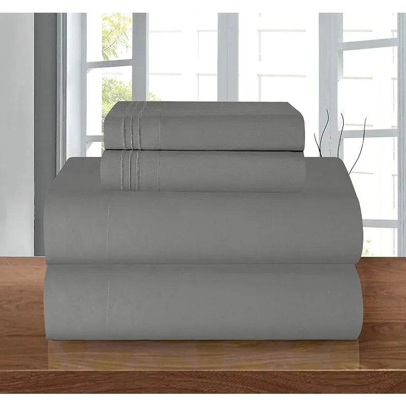 4-Piece Premium Hotel Quality Wrinkle Resistant Coziest Bedding Set All Around Elastic Fitted Sheet Deep Pocket up to 16inch - Sleep Galleria