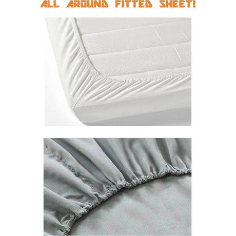 4-Piece Premium Hotel Quality Wrinkle Resistant Coziest Bedding Set All Around Elastic Fitted Sheet Deep Pocket up to 16inch - Sleep Galleria