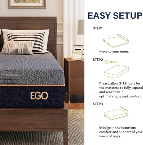 5/6/8/10/12 Inch Mattress, Copper Gel Cooling Memory Foam Mattress for Back Pain Relief,Therapeutic Double Matress Bed - Omega Lifestyles