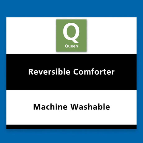 7 Piece Reversible Bed in a Bag Comforter Set with Sheets Pillowcases Shams Fitted Flat Queen Size Machine Washable Polyester - Sleep Galleria