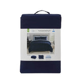 7 Piece Reversible Bed in a Bag Comforter Set with Sheets Pillowcases Shams Fitted Flat Queen Size Machine Washable Polyester - Sleep Galleria