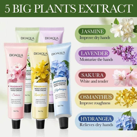 75g BIOAQUA Lavender Sakura Moisturizing Hand Cream Jasmine Moisturizing Nourishing Hydrating Hands Moisturizer Skin Care - Sleep Galleria