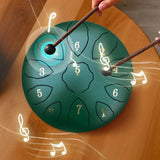 8 Inch 11 Notes Hand Pan Drum with Drum Mallets Carry Bag Finger Picks Stickers Rain Drum Instrument F Key for Meditation Yoga - Sleep Galleria
