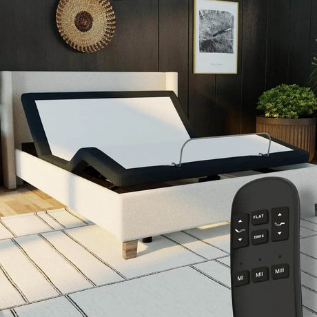 Adjustable Bed Base Frame with Head and Foot Incline, Wireless Remote Control, Easy Assembly, and 10 Year Warranty - Sleep Galleria