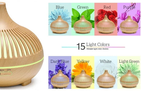 Air Humidifier Essential Oil Diffuser 500ML With Lights Remote Control Ultrasound Electric Aromatherapy Diffuser - Omega Lifestyles