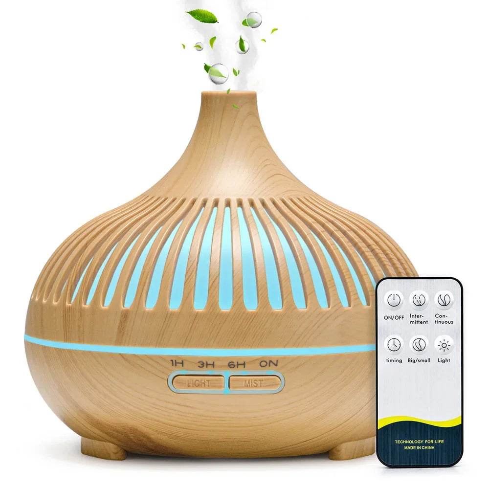 Air Humidifier Essential Oil Diffuser 500ML With Lights Remote Control Ultrasound Electric Aromatherapy Diffuser - Omega Lifestyles