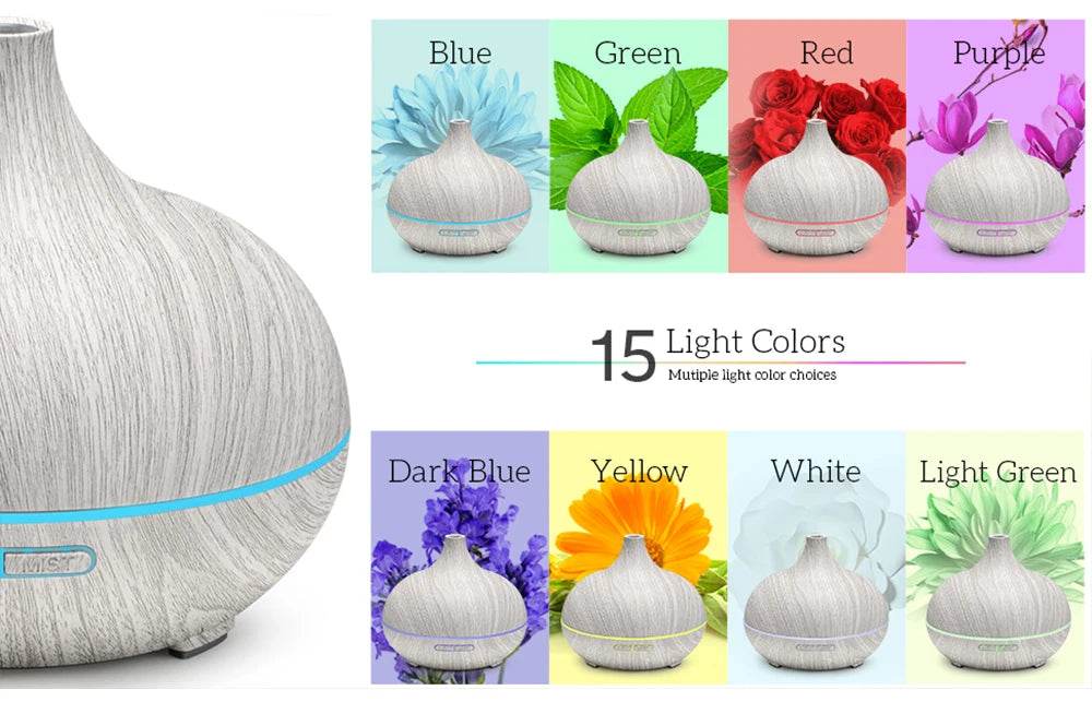 Air Humidifier Essential Oil Diffuser 500ML With Lights Remote Control Ultrasound Electric Aromatherapy Diffuser - Omega Lifestyles