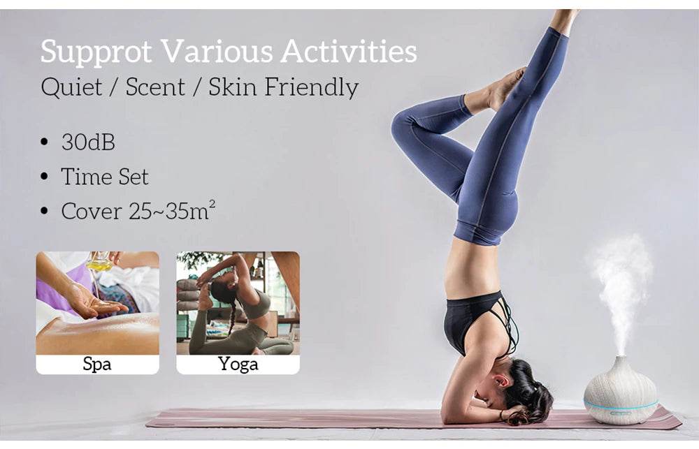 Air Humidifier Essential Oil Diffuser 500ML With Lights Remote Control Ultrasound Electric Aromatherapy Diffuser - Omega Lifestyles