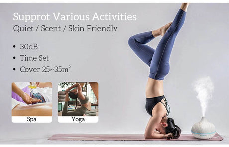 Air Humidifier Essential Oil Diffuser 500ML With Lights Remote Control Ultrasound Electric Aromatherapy Diffuser - Omega Lifestyles