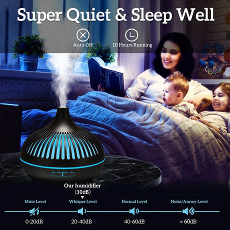 Air Humidifier Essential Oil Diffuser 500ML With Lights Remote Control Ultrasound Electric Aromatherapy Diffuser - Omega Lifestyles