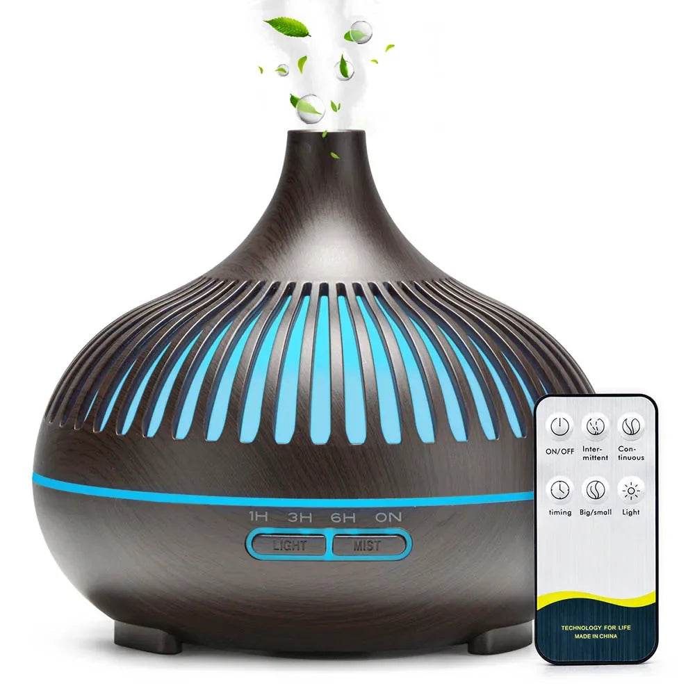 Air Humidifier Essential Oil Diffuser 500ML With Lights Remote Control Ultrasound Electric Aromatherapy Diffuser - Omega Lifestyles
