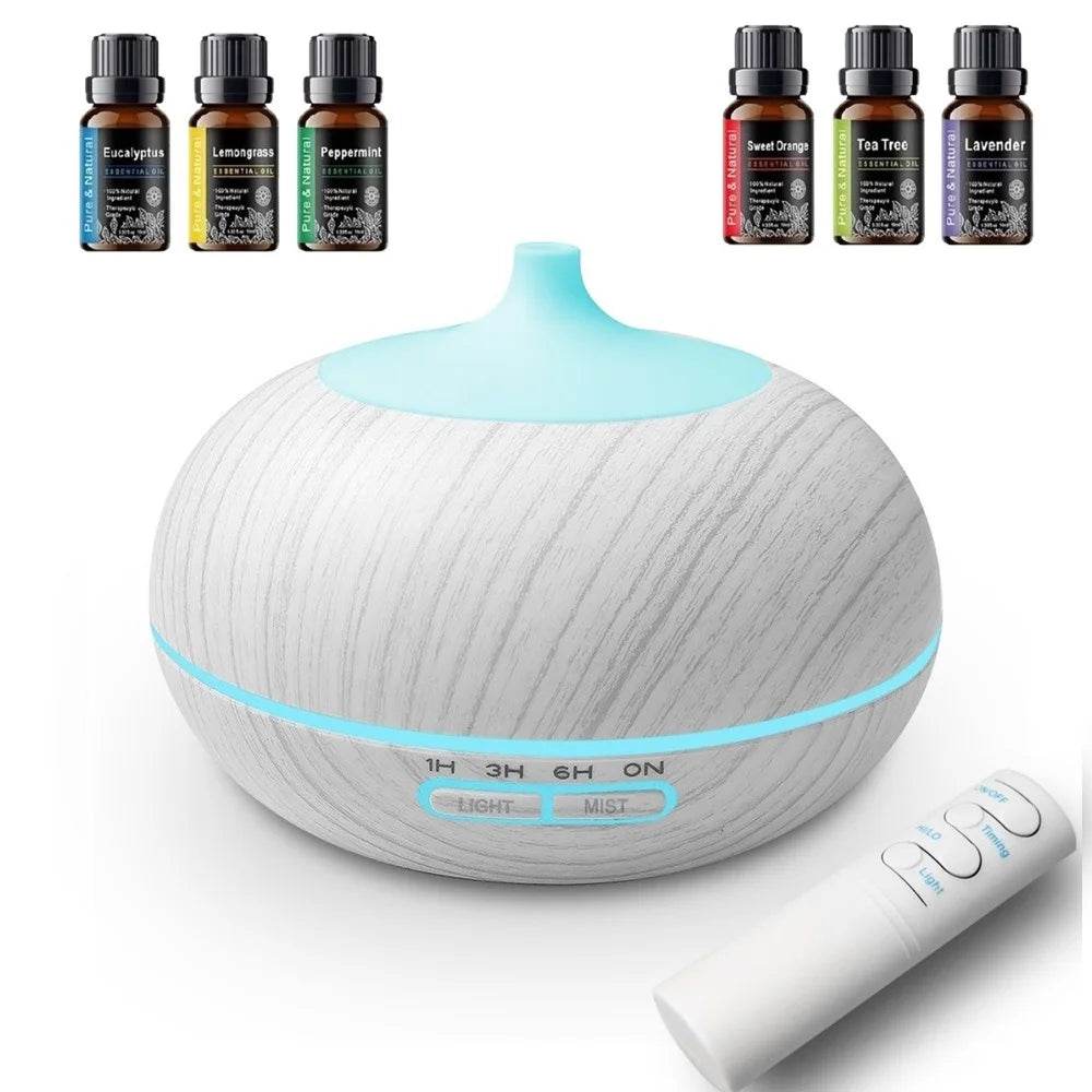 Air Humidifier Essential Oil Diffuser 500ML With Lights Remote Control Ultrasound Electric Aromatherapy Diffuser - Omega Lifestyles