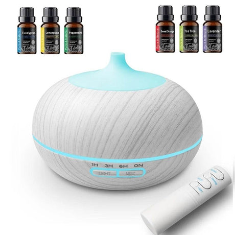 Air Humidifier Essential Oil Diffuser 500ML With Lights Remote Control Ultrasound Electric Aromatherapy Diffuser - Omega Lifestyles