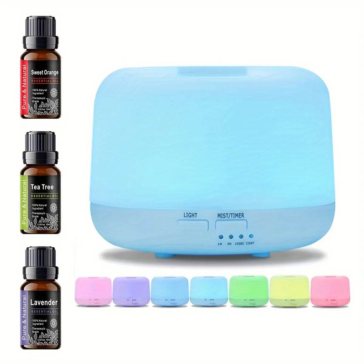 Air Humidifier Essential Oil Diffuser 500ML With Lights Remote Control Ultrasound Electric Aromatherapy Diffuser - Omega Lifestyles