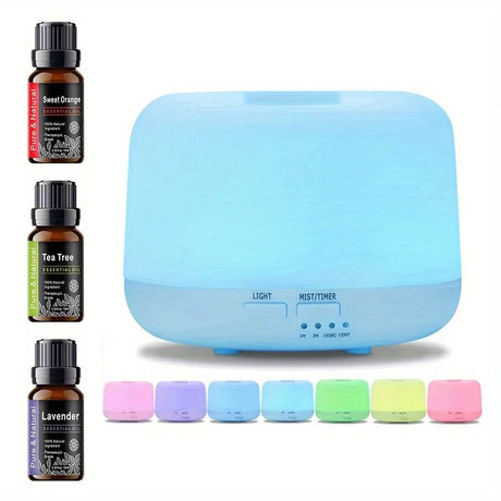 Air Humidifier Essential Oil Diffuser 500ML With Lights Remote Control Ultrasound Electric Aromatherapy Diffuser - Omega Lifestyles