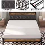 ANCTOR Twin/TwinXL/Full/Queen/King/CaliforniaKing Bed Frames, Storage Headboard with Outlets, No Noise, No Box Springs Needed - Sleep Galleria