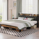 ANCTOR Twin/TwinXL/Full/Queen/King/CaliforniaKing Bed Frames, Storage Headboard with Outlets, No Noise, No Box Springs Needed - Sleep Galleria