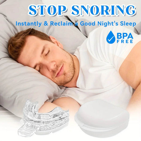 Anti Snoring Oral Protective Gear Bruxism Mouth Guard Adjustable Suitable for Bruxism and Sleep Apnea Snoring Cessation Device - Omega Lifestyles