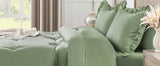 Bedding Set, 7 Pieces King Comforter Set in Green Ruffle, Shabby Chic Bed in A Bag with Premium Brushed Microfiber, Bedding - Omega Lifestyles