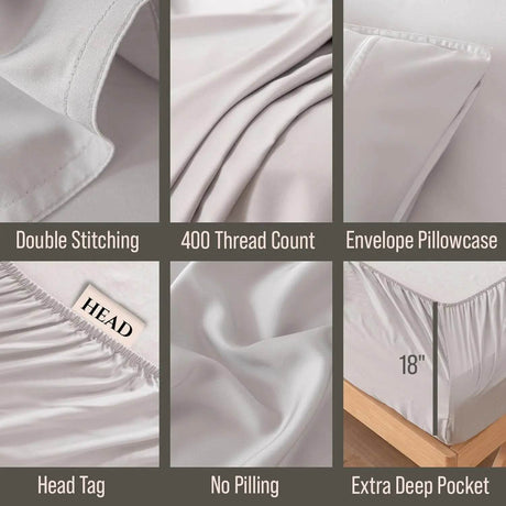 Bella Coterie Luxury Bamboo Viscose Split King Size Sheet Set | 100% Organically Grown | Ultra Soft | Cooling For Hot Sleepers - Sleep Galleria