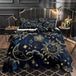 Black Marble Comforter Set Queen Size Gold Metallic Marble Comforter Set Black Gold Marble Pattern Modern Luxury Bedding Set 4 - Omega Lifestyles