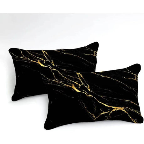 Black Marble Comforter Set Queen Size Gold Metallic Marble Comforter Set Black Gold Marble Pattern Modern Luxury Bedding Set 4 - Omega Lifestyles