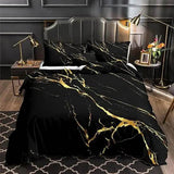 Black Marble Comforter Set Queen Size Gold Metallic Marble Comforter Set Black Gold Marble Pattern Modern Luxury Bedding Set 4 - Omega Lifestyles