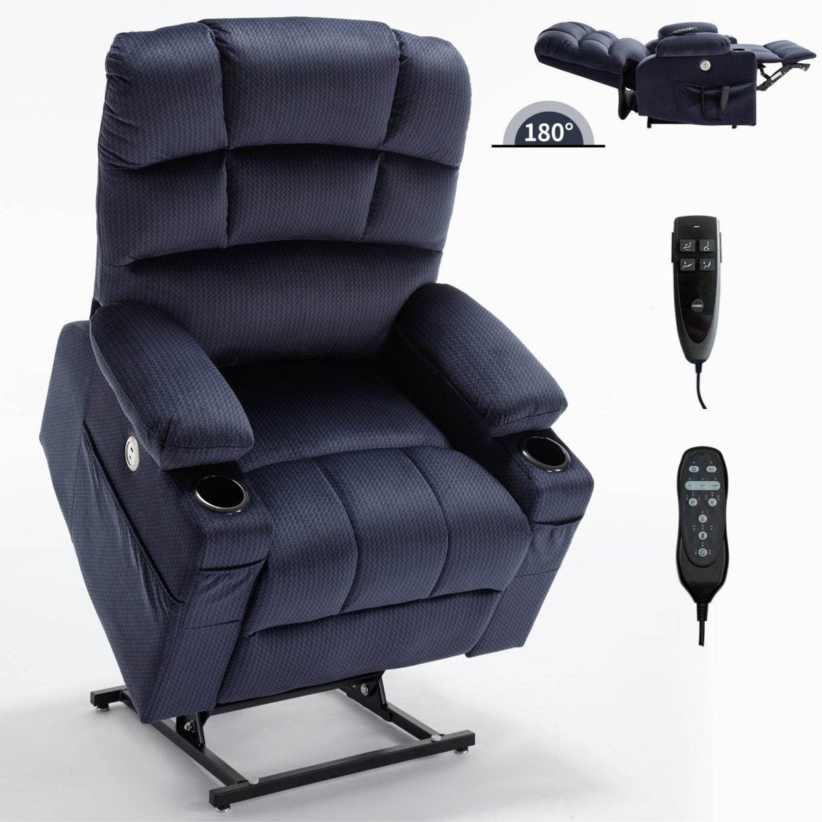 Blue Dual Motor Lift Recliner Chair - Omega Lifestyles