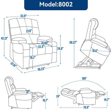 Blue Dual Motor Lift Recliner Chair - Omega Lifestyles