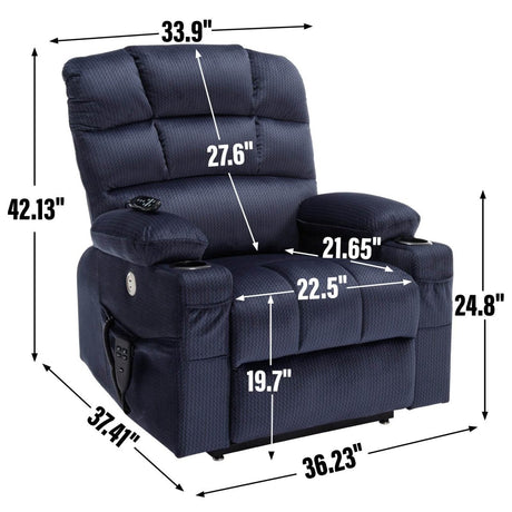 Blue Dual Motor Lift Recliner Chair - Omega Lifestyles