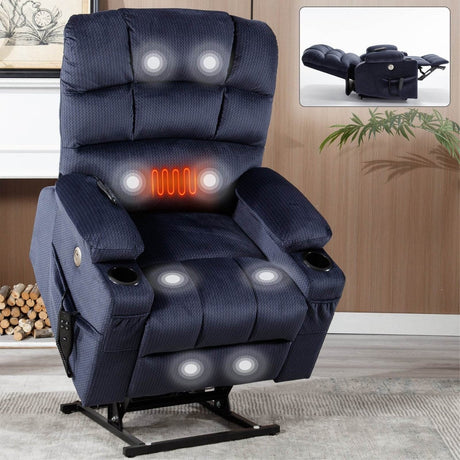 Blue Dual Motor Lift Recliner Chair - Omega Lifestyles