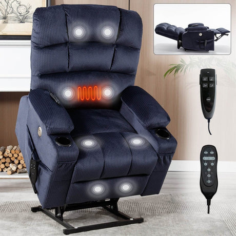 Blue Dual Motor Lift Recliner Chair - Omega Lifestyles