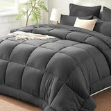Burnt Orange Full Size Comforter Sets - 7 Pieces Bed in a Bag, Lightweight Goose Down Alternative Bedding Sets with All Season - Omega Lifestyles