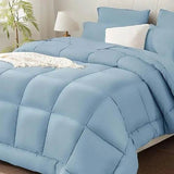 Burnt Orange Full Size Comforter Sets - 7 Pieces Bed in a Bag, Lightweight Goose Down Alternative Bedding Sets with All Season - Omega Lifestyles