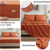Burnt Orange Full Size Comforter Sets - 7 Pieces Bed in a Bag, Lightweight Goose Down Alternative Bedding Sets with All Season - Omega Lifestyles