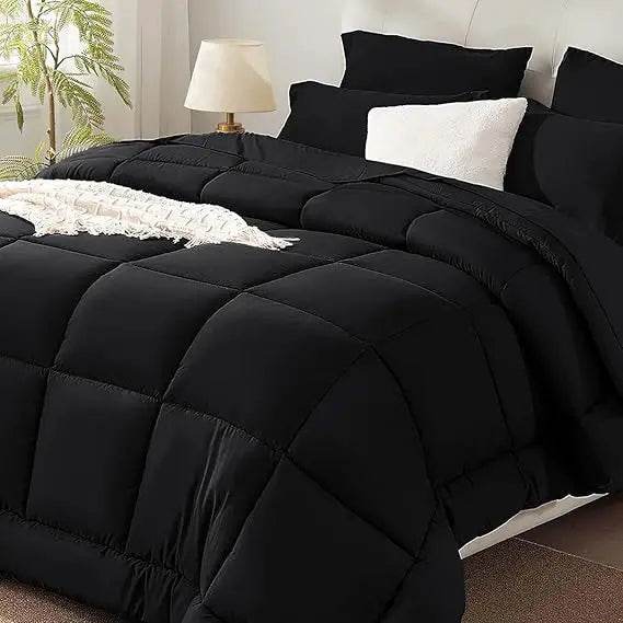 Burnt Orange Full Size Comforter Sets - 7 Pieces Bed in a Bag, Lightweight Goose Down Alternative Bedding Sets with All Season - Omega Lifestyles