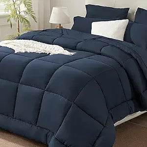 Burnt Orange Full Size Comforter Sets - 7 Pieces Bed in a Bag, Lightweight Goose Down Alternative Bedding Sets with All Season - Omega Lifestyles