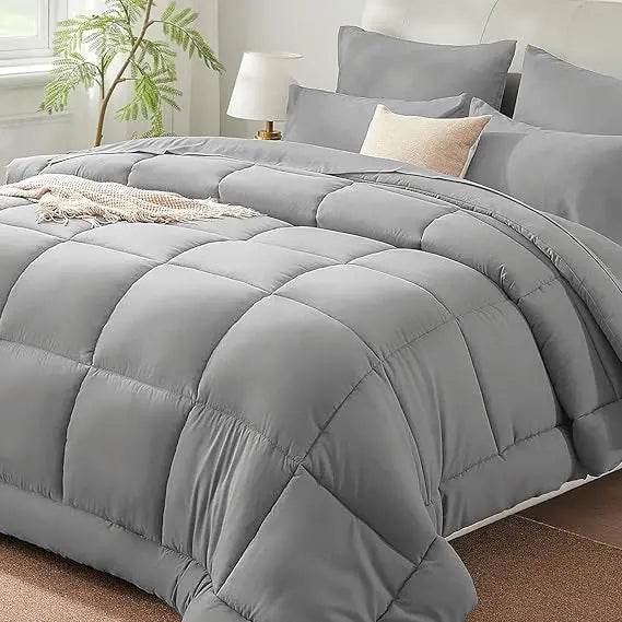 Burnt Orange Full Size Comforter Sets - 7 Pieces Bed in a Bag, Lightweight Goose Down Alternative Bedding Sets with All Season - Omega Lifestyles