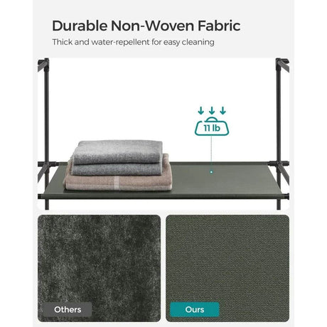 Closet Wardrobe, Portable Closet for Bedroom, Clothes Rail with Non-Woven Fabric Cover, Clothes Storage Organizer - Omega Lifestyles