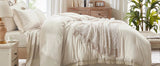 Comforter Set King Size, with Sheets 7 Pieces Boho Tassel Bed in a Bag Soft Lightweight Bedding Sets, All Season Fringe Bed Set - Omega Lifestyles