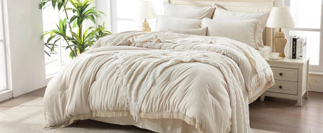 Comforter Set King Size, with Sheets 7 Pieces Boho Tassel Bed in a Bag Soft Lightweight Bedding Sets, All Season Fringe Bed Set - Omega Lifestyles