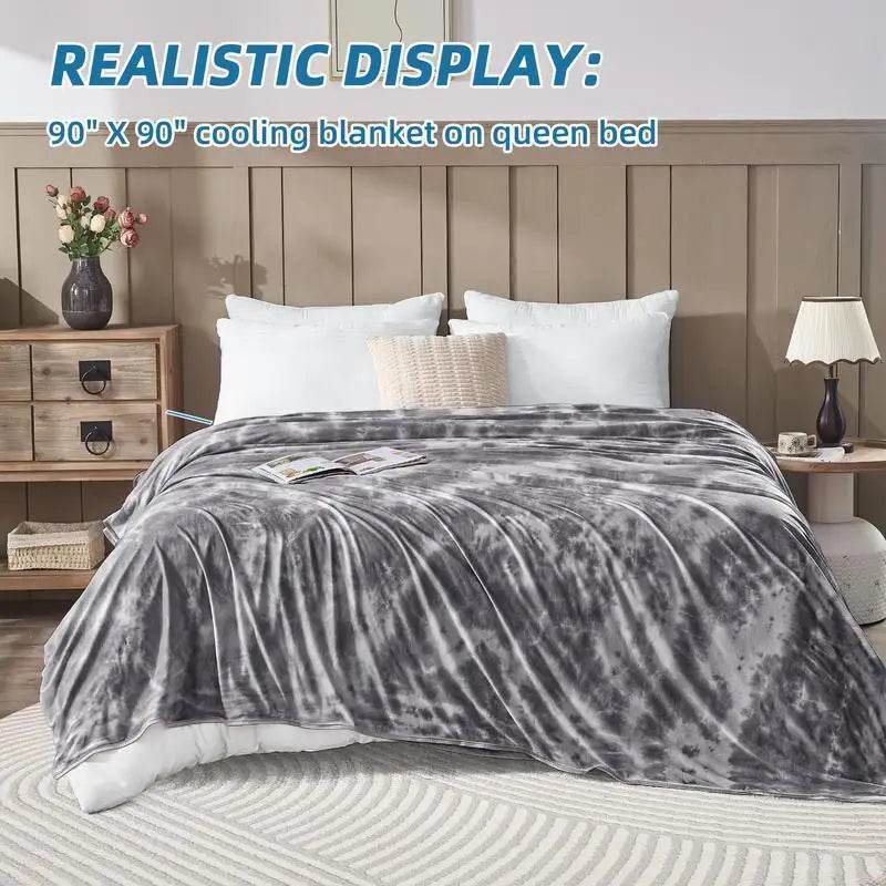 Cooling Blanket Tie Dye Queen Size, Summer Blankets for Hot Sleepers & Night Sweat, Cold Cool Lightweight Cooling Blanket - Omega Lifestyles