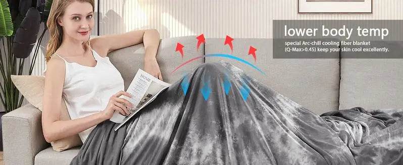 Cooling Blanket Tie Dye Queen Size, Summer Blankets for Hot Sleepers & Night Sweat, Cold Cool Lightweight Cooling Blanket - Omega Lifestyles