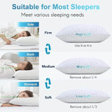 Cooling Shredded Memory Foam Pillows Queen Size 2 Pack Adjustable Loft Breathable Sleep Solution Hot Sleepers - Sleep Galleria