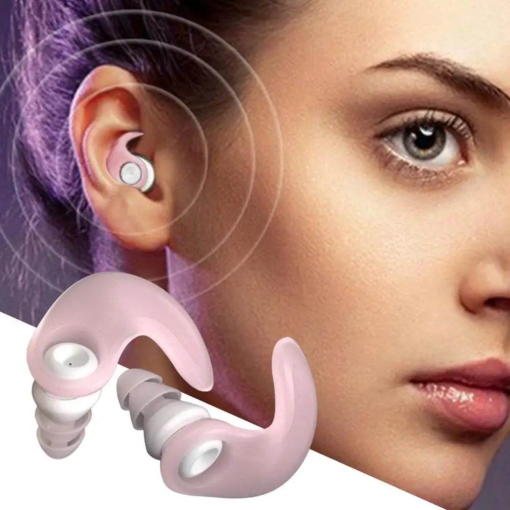 Ear Plugs Noise Cancelling Reusable Noise Isolating Waterproof Silicone Earplugs Hearing Protection EarBuds Student Study Ear - Omega Lifestyles