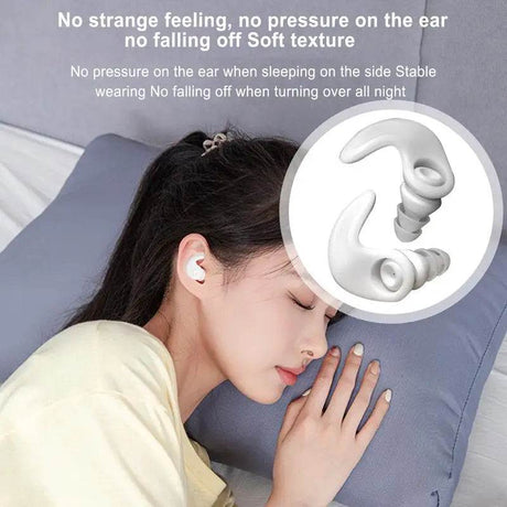 Ear Plugs Noise Cancelling Reusable Noise Isolating Waterproof Silicone Earplugs Hearing Protection EarBuds Student Study Ear - Omega Lifestyles