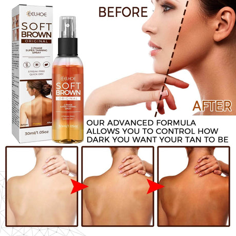 EELHOE Dark Skin Spray Quickly Self Tanning Auxiliary Agent Natural Extract Ingredients Gentle Body Essential Oil Beach Supplies - Sleep Galleria