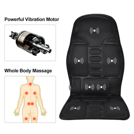 Electric Heating Back Waist Massager Shoulder Back Vibration Massage Cushion Mat for Chair Sofa Car Office Home Back Massage Pad - Omega Lifestyles